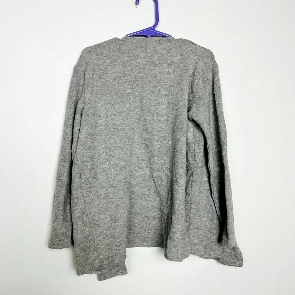 Chaser NWT Kids Girls Drape Knit Classic Open Front Cardigan Sweater Gray Sz 6
